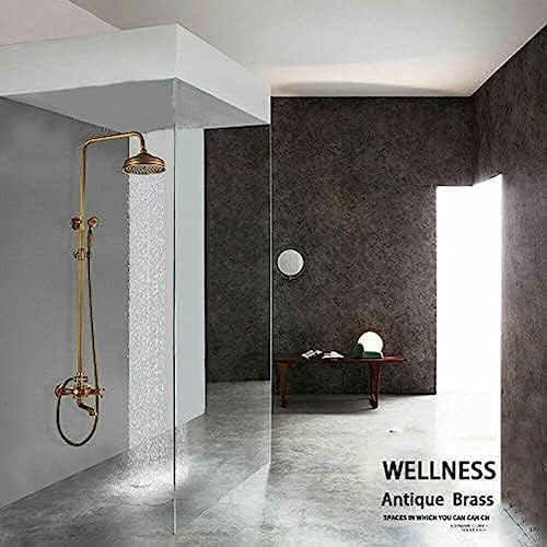 Antique Style Wall-Mounted Shower Faucet with 8-Inch Handles Unique Design