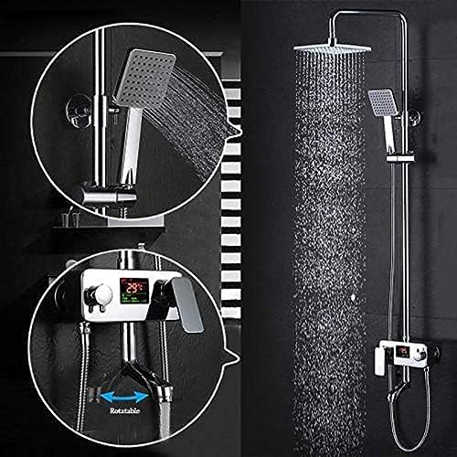 Chrome Digital Display 8-Inch In-Wall Bath Faucet Set