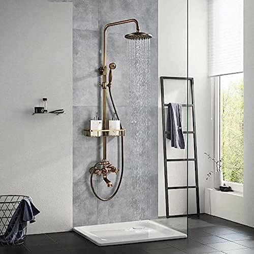 Wall-Mounted Shower Faucet Set 8-Inch Rainfall Head by TECKI
