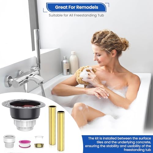Homeslea Freestanding Bathtub Drain Kit with 10 Year Warranty Compatible with Various Bathtubs