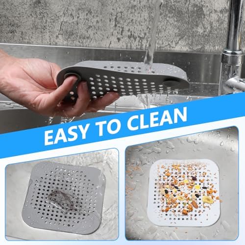 3-Pack Silicone Suction Cup Drain Hair Catchers for Showers Kitchen Bathroom