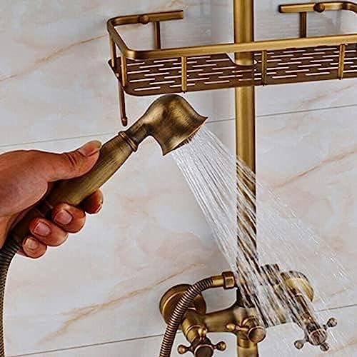 Wall-Mounted Shower Faucet Set 8-Inch Rainfall Head by TECKI