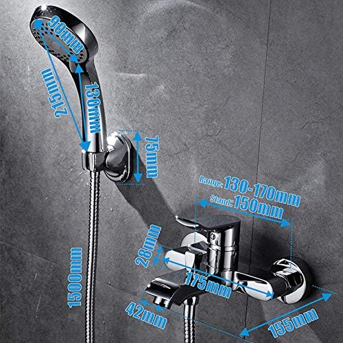 Wall-Mounted Bath Faucet with Handheld Shower Head
