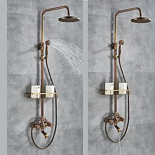 Wall-Mounted Shower Faucet Set 8-Inch Rainfall Head by TECKI