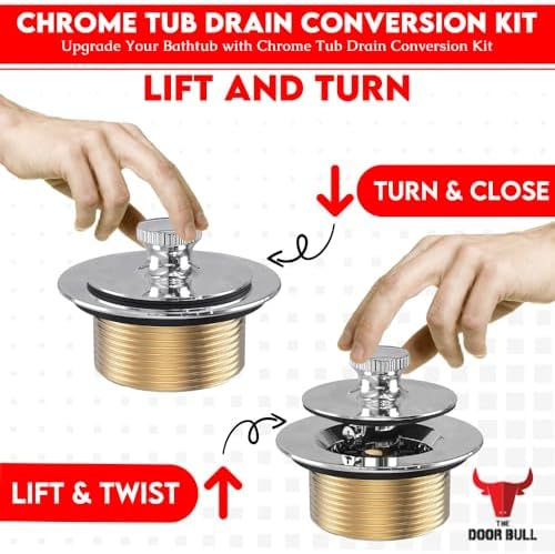 Bath Time Ease Lift Turn Chrome bathtub drain kit easily replaces your drain
