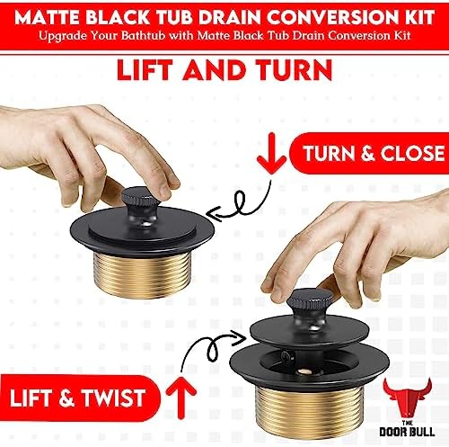Lift Turn bathtub drain kit Replace faulty drain Easy installation