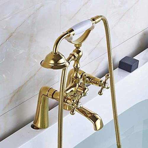 Luxury Gold-Present Brass Bathroom Faucet Kit with Dual Handles
