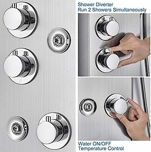 Luxury LED Rain Shower Faucet with Wall Mount 12-inch Handheld
