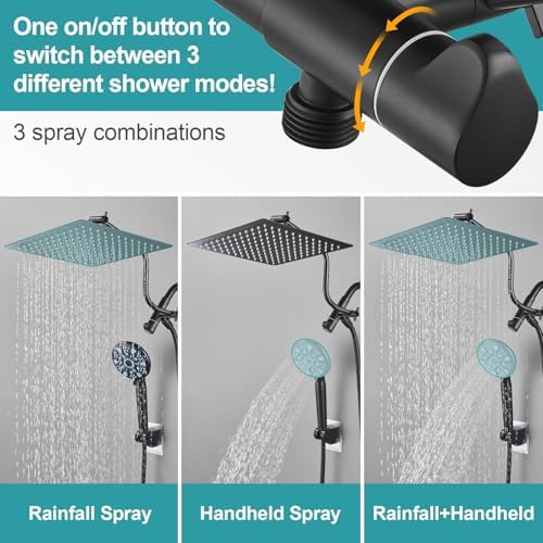 Cobbe 12 All-Metal 3-Way Handheld Rain Shower Head