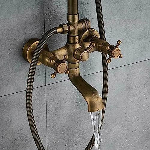 Antique Style Wall-Mounted Shower Faucet with 8-Inch Handles Unique Design