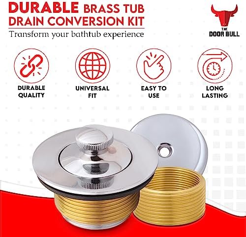 Bath Time Ease Lift Turn Chrome bathtub drain kit easily replaces your drain