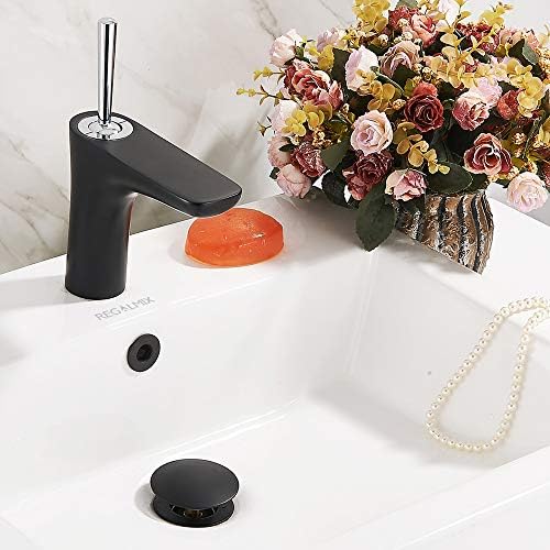 Vessel Sink Drain No-Clog Protector Rust-Resistant Easy Install Matt Black