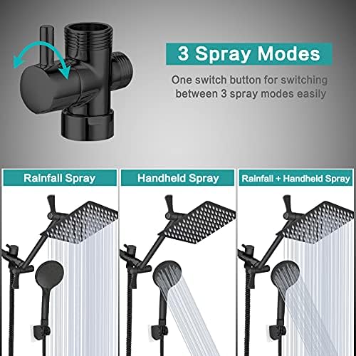 Tudoccy 10 High-Pressure Rainfall Shower Head combo with 11 Extension Arm