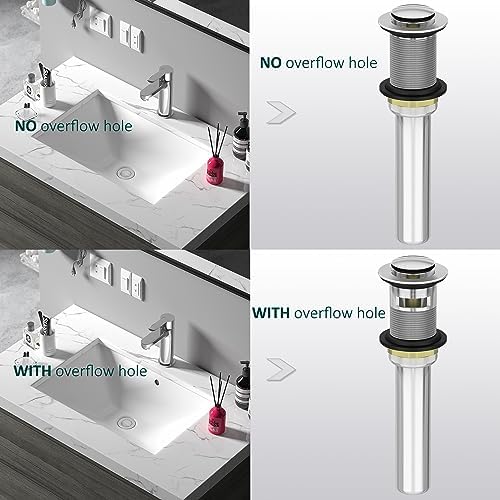 GeorkiosBath Sink Drain StoppersSolid Brass with Overflow