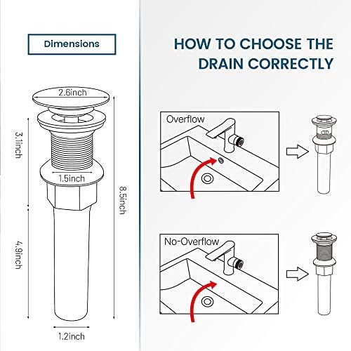 Anti-Clog Sink Drain Stopper with Built-In Strainer for Bathroom Faucets