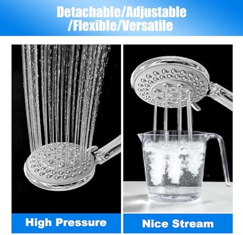 5-in-1 Detachable Handheld Shower Head for Easy Versatile bathing