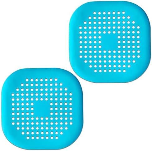 2-Piece Blue Shower Drain Hair Catcher for Bath Kitchen