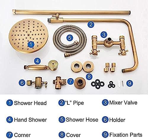 Antique Brass Shower Faucet Set