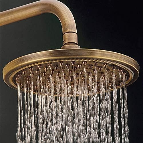 TECKI 8 Inch Round Shower Head with Carved Pattern Handheld Set