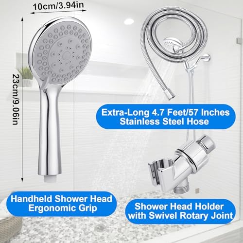 5-in-1 Detachable Handheld Shower Head for Easy Versatile bathing