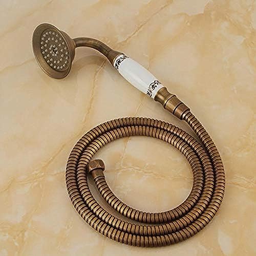 TECKI 8 Inch Round Shower Head with Carved Pattern Handheld Set