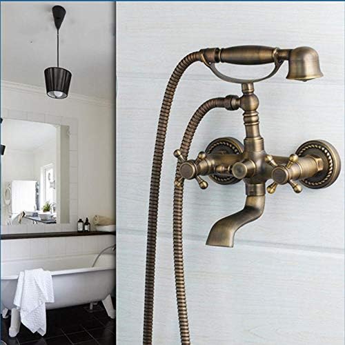 Huin Antiqued Brass Bathroom Faucet Set