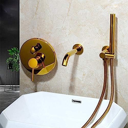 Brushed Gold Solid Brass Bathroom Shower Set