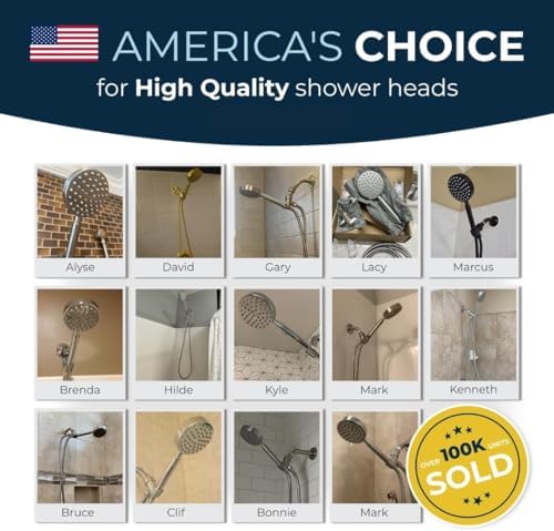 HamiltonHead Showers - Durable Adjustable Handheld Shower Head Holder Chrome US-Made