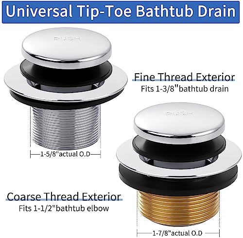 Chrome bathtub drain replacement kit for modern designs