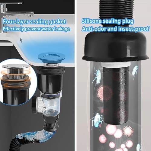 Bath Sink Drain Kit for 1-14 1-12 with Overflow Strainer
