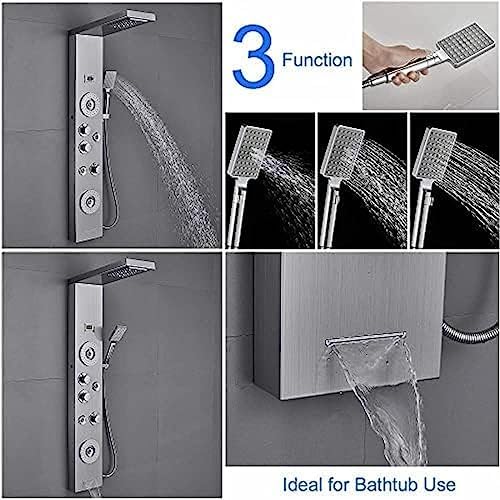 Luxury LED Rain Shower Faucet with Wall Mount 12-inch Handheld