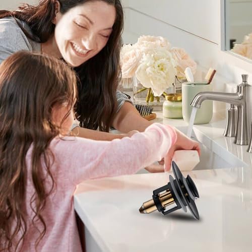 Universal Bathroom Sink Stopper 2-Pack Matte Black