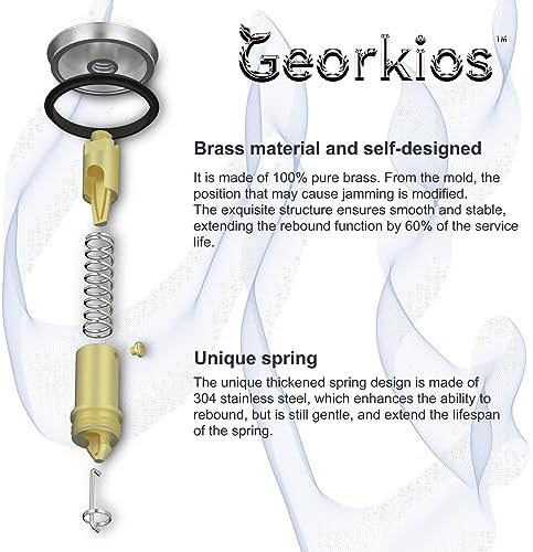 GeorkiosBath Sink Drain StoppersSolid Brass with Overflow