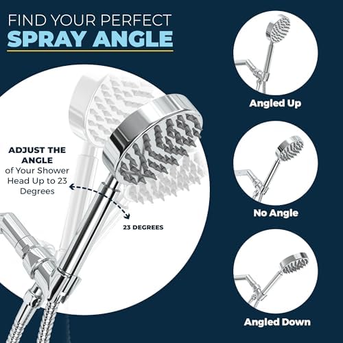 HamiltonHead Showers - Durable Adjustable Handheld Shower Head Holder Chrome US-Made