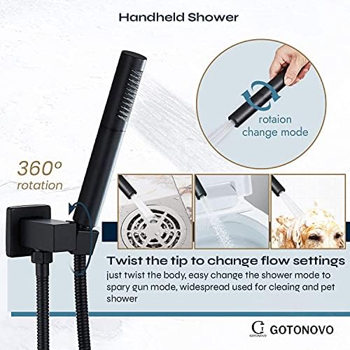 Sturdy 12 Square Ceiling Mount Shower Faucet with Dual Modes