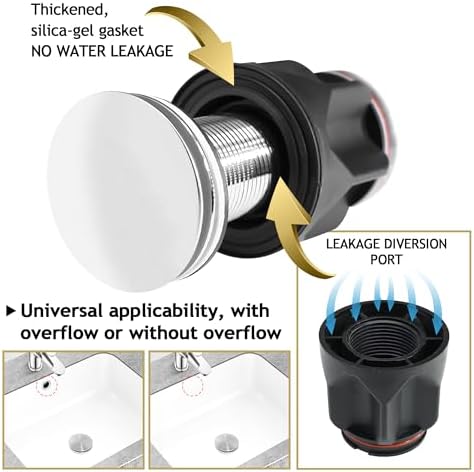 Rakickyer Premium Bathroom Sink Drain Kit with Expandable P-Trap Deodorizing Feature