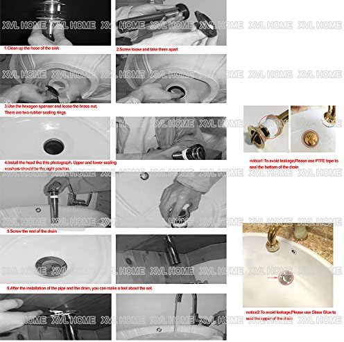 XVLHigh-Quality Bathroom Faucet Drain Stopper with Overflow Durable and Easy to Install