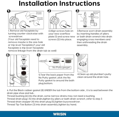 BRASS TUB DRAIN KIT OVERFLOW