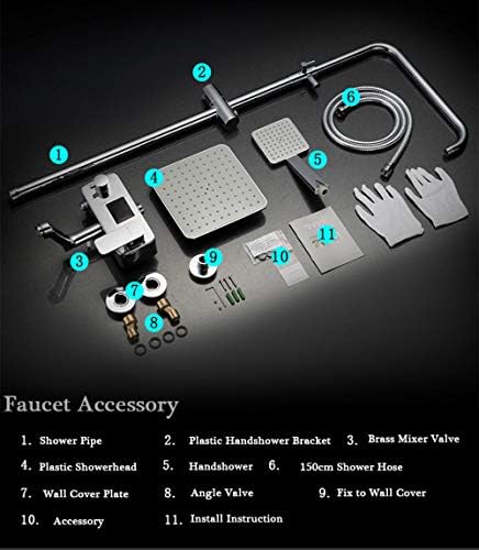 8 Digital Display In-Wall Shower Faucet with Mixing Handheld System