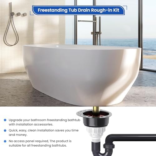 Homeslea Freestanding Bathtub Drain Kit with 10 Year Warranty Compatible with Various Bathtubs