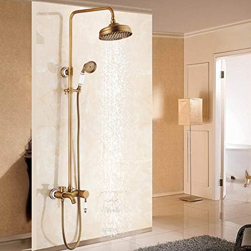 8-Inch Wall-Mounted Antique Brass Faucet Set