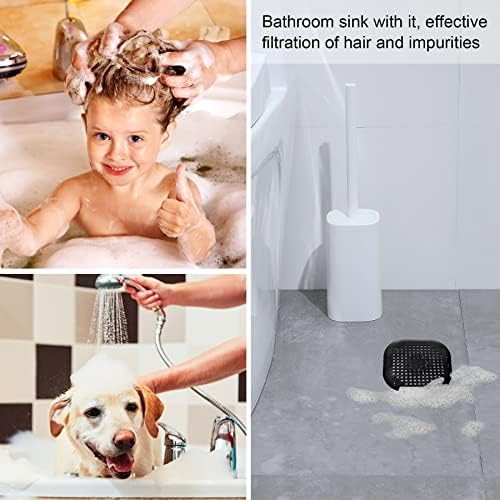 Philbinden 4 Piece Hair Catcher Drain Cover with Suckers Black
