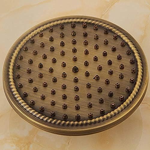 TECKI 8 Inch Round Shower Head with Carved Pattern Handheld Set