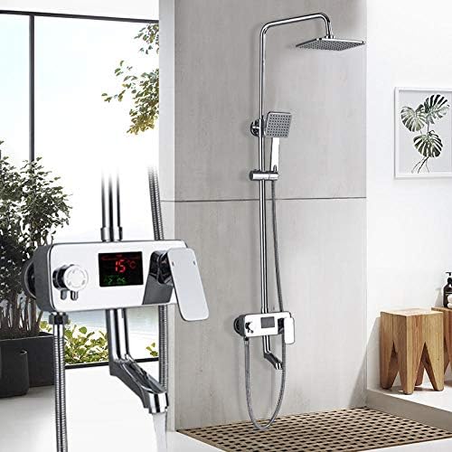 Luxury Chrome Digital Display 8-inch Rainforest Shower Faucet