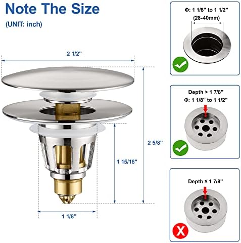2-in-1 Bathroom Sink Stopper Strainer