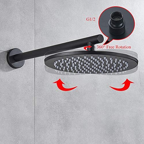 Premium Brass Black Bathroom Shower Set with Durable Components