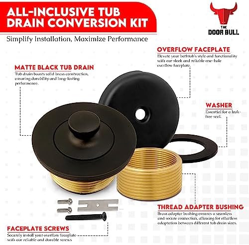 Lift Turn bathtub drain kit Replace faulty drain Easy installation