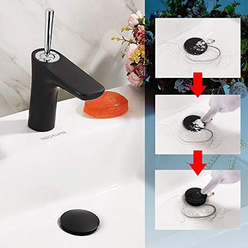 Anti-Clog Sink Drain Stopper with Built-In Strainer for Bathroom Faucets