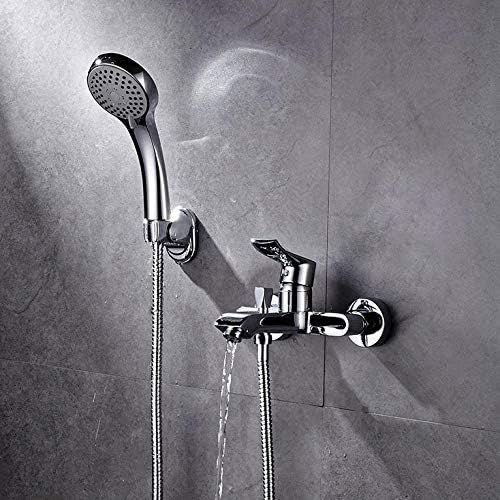 Wall-Mounted Bath Faucet with Handheld Shower Head
