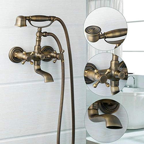 Huin Antiqued Brass Bathroom Faucet Set